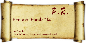 Presch Renáta névjegykártya